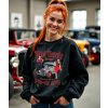 Dámská Mikina Přes Hlavu Bez Kapuce Hot Rods And Pin Up modelka kompres