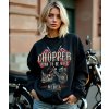 Dámská Mikina Přes Hlavu Bez Kapuce Chopper Born To Be Wild modelka komprese