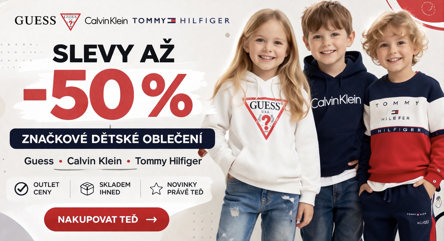 Výprodej dětského oblečení Guess, Calvin Klein, Tommy Hilfiger