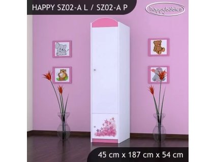 Skříň Happy SZ02 - zpívající auto (Barva bílá, Otevírání dvířek pravé, Vnitřek skříně šatní tyč)