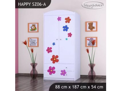 Skříň Happy SZ06 - delfín (Barva bílá, Vnitřek skříně šatní tyč)