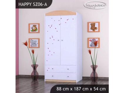 Skříň Happy SZ06 - jednorožec (Barva bílá, Vnitřek skříně šatní tyč)