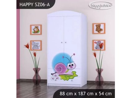 Skříň Happy SZ06 - slimák (Barva bílá, Vnitřek skříně šatní tyč)