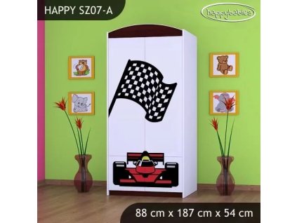 Skříň Happy SZ07 - ferrari (Barva bílá, Vnitřek skříně šatní tyč)