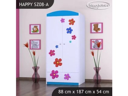 Skříň Happy SZ08 - delfín (Barva bílá, Vnitřek skříně šatní tyč)