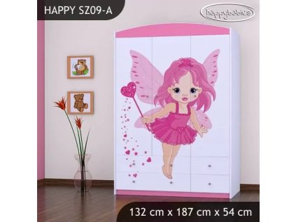 Skříň Happy SZ09 - čarodějka (Barva bílá)