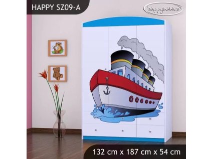 Skříň Happy SZ09 - velká loď (Barva bílá)