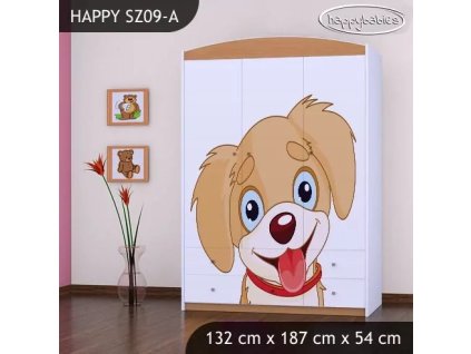 Skříň Happy SZ09 - pejsek (Barva bílá)