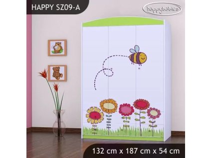 Skříň Happy SZ09 - včelka (Barva bílá)