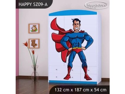 Skříň Happy SZ09 - super man (Barva bílá)