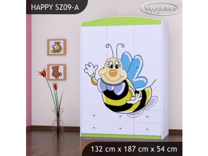 Skříň Happy SZ09 - usměvavá včelka (Barva bílá)
