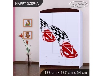 Skříň Happy SZ09 - závod F1 (Barva bílá)