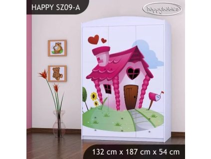 Skříň Happy SZ09 - začarovaný domeček (Barva bílá)