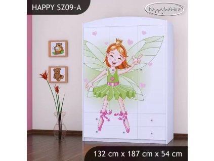Skříň Happy SZ09 - zelená čarodějka (Barva bílá)