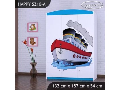 Skříň Happy SZ10 - velká loď (Barva bílá)