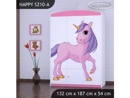 Skříň Happy SZ10 - jednorožec (Barva bílá)