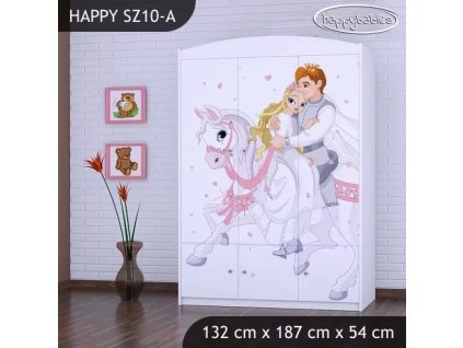 Skříň Happy SZ10 - princ na bílém koni (Barva bílá)