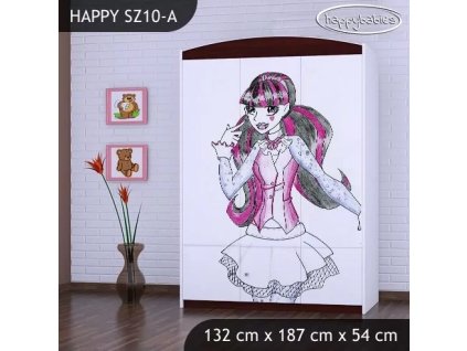 Skříň Happy SZ10 - monster toralei (Barva bílá)