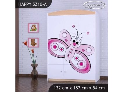 Skříň Happy SZ10 - motýlek (Barva bílá)