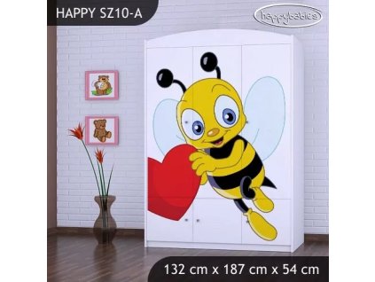 Skříň Happy SZ10 - včelka se srdcem (Barva bílá)