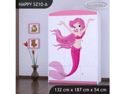 Skříň Happy SZ10 - mořská víla (Barva bílá)