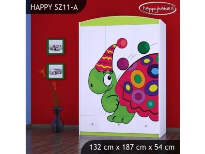 Skříň Happy SZ11 - barevný želvík (Barva bílá)