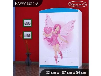 Skříň Happy SZ11 - víla se srdcem (Barva bílá)