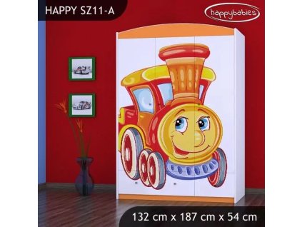 Skříň Happy SZ11 - lokomotiva (Barva bílá)