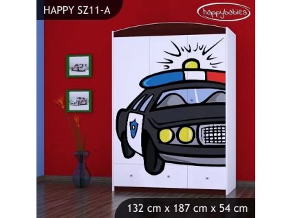 Skříň Happy SZ11 - policie (Barva bílá)
