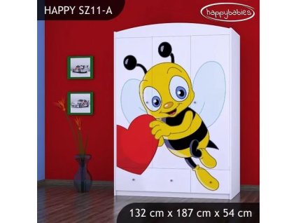 Skříň Happy SZ11 - včelka se srdcem (Barva bílá)