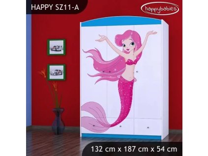 Skříň Happy SZ11 - mořská víla (Barva bílá)