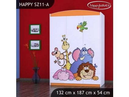 Skříň Happy SZ11 - safari (Barva bílá)