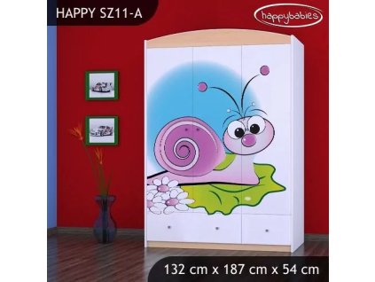 Skříň Happy SZ11 - slimák (Barva bílá)