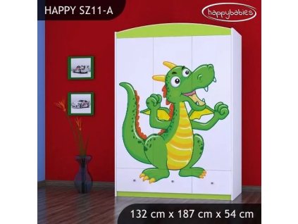 Skříň Happy SZ11 - drak (Barva bílá)