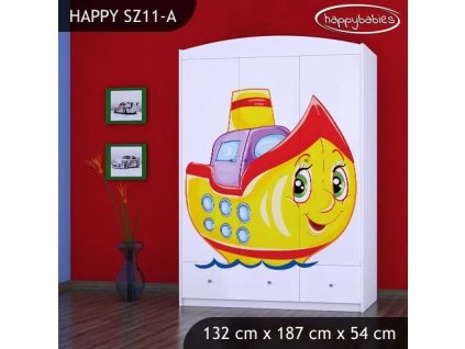 Skříň Happy SZ11 - loď (Barva bílá)