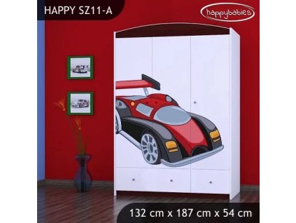 Skříň Happy SZ11 - super bolid (Barva bílá)
