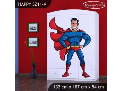 Skříň Happy SZ11 - super man (Barva bílá)