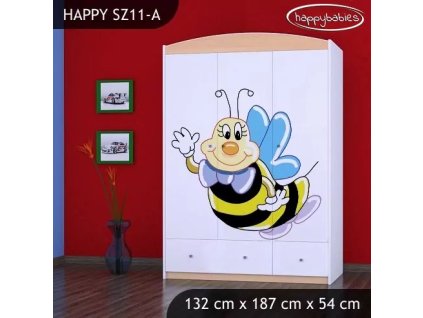 Skříň Happy SZ11 - usměvavá včelka (Barva bílá)