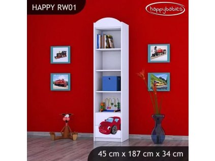 Regál Happy RW01 - pohádkové auto (Barva bílá)