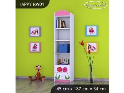 Regál Happy RW01 - dva květy (Barva bílá)