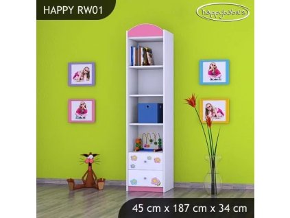 Regál Happy RW01 - kočička s květinou (Barva bílá)
