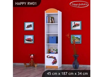 Regál Happy RW01 - vláček (Barva bílá)