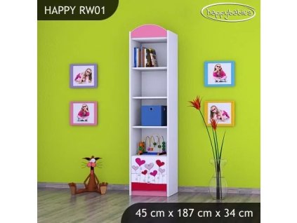 Regál Happy RW01 - srdíčka (Barva bílá)