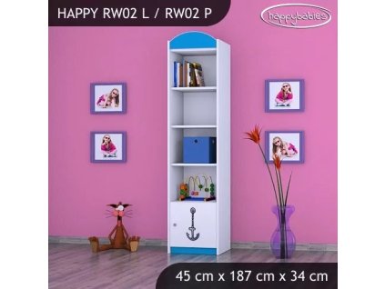 Regál Happy RW02 - velká loď (Barva bílá, Otevírání dvířek pravé)