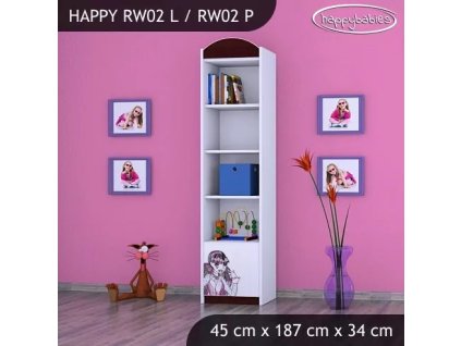 Regál Happy RW02 - monster toralei (Barva bílá, Otevírání dvířek pravé)