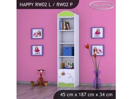 Regál Happy RW02 - včelka (Barva bílá, Otevírání dvířek pravé)
