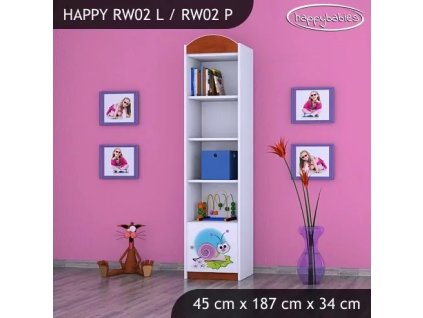 Regál Happy RW02 - slimák (Barva bílá, Otevírání dvířek pravé)