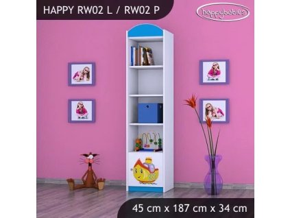 Regál Happy RW02 - loď (Barva bílá, Otevírání dvířek pravé)