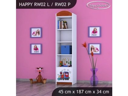 Regál Happy RW02 - super lokomotiva (Barva bílá, Otevírání dvířek pravé)