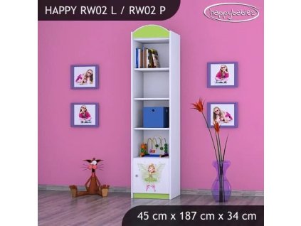 Regál Happy RW02 - zelená čarodějka (Barva bílá, Otevírání dvířek pravé)